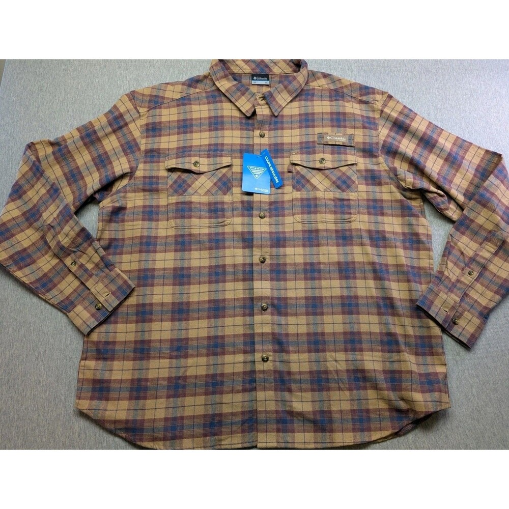 NEW Columbia Men's PHG Roughtail Stretch Flannel Long Sleeve Shirt Size XXL $65